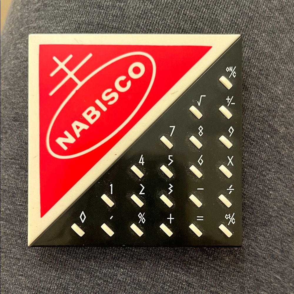 Vintage Nabisco Promotional Solar Calculator Red Black Slide Pocket Calculator